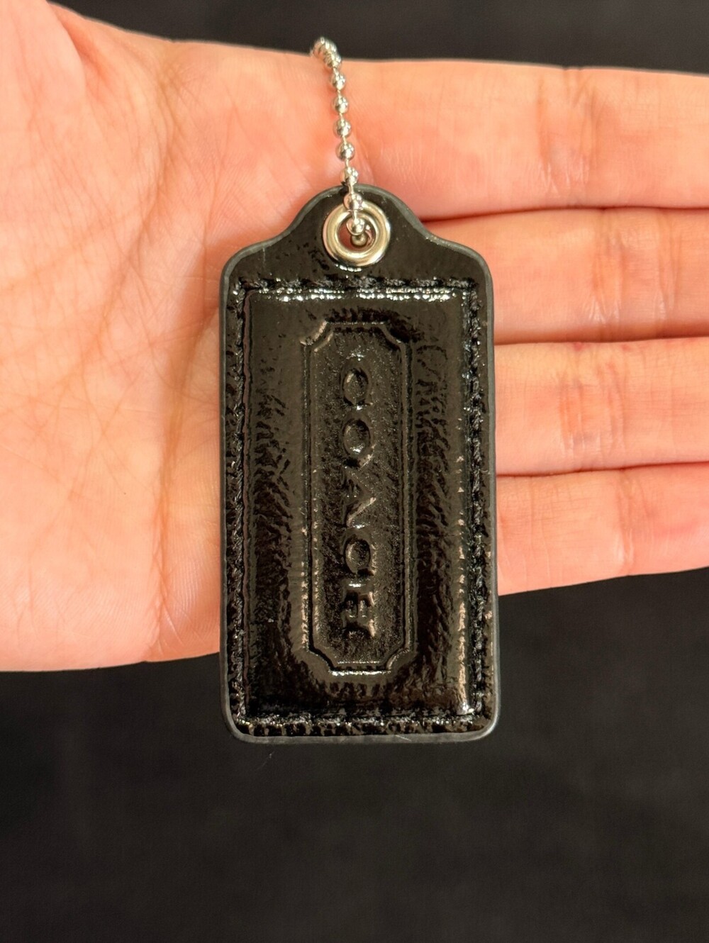 2.5" Y2K Coach Leather Key Fob Keychain Hang Tag Hangtag